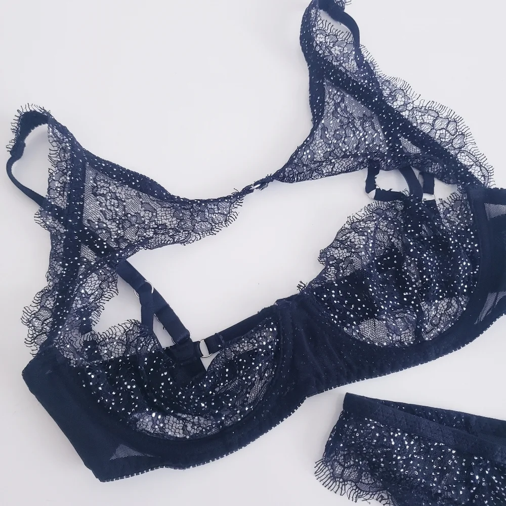 Love You Sexy Lace Bra Garter Set